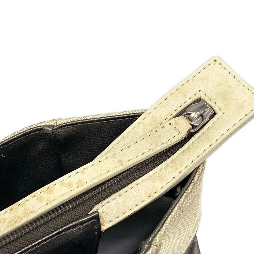 Chanel Paris Biarritz Tote MM Tote Bag Dark Gray Cream Coated Canvas Nylon